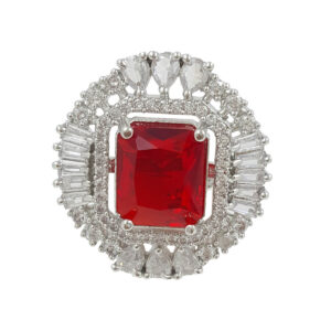 red stone ring for women, statement ring for women, american diamond ring for women, party wear ring for women, ruby color ring for women, stylish ring for girls, fancy ring for women, wedding wear ring, trendy rings online India, fashion ring for women