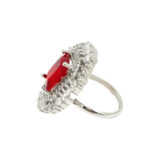 red stone ring for women, statement ring for women, american diamond ring for women, party wear ring for women, ruby color ring for women, stylish ring for girls, fancy ring for women, wedding wear ring, trendy rings online India, fashion ring for women