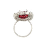 Ruby red adjustable American diamond cocktail ring for women
