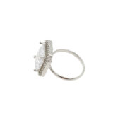 white stone ring for women, adjustable ring for women, american diamond ring, party wear ring for women, stylish ring for girls, statement ring for women, crystal ring for women, silver tone ring, wedding ring for women, trendy rings