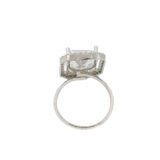 white stone ring for women, adjustable ring for women, american diamond ring, party wear ring for women, stylish ring for girls, statement ring for women, crystal ring for women, silver tone ring, wedding ring for women, trendy rings | Miraya Creations