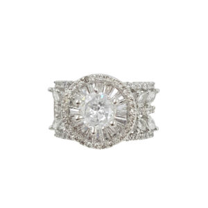 american diamond ring for women, party wear ring for women, stylish ring for girls, statement ring for women, fancy ring for women, wedding wear ring, silver tone ring for women, trendy rings online India, fashion ring for women, AD ring for women | Miraya Creations