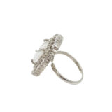 statement ring for women, american diamond ring for women, white stone ring for women, party wear ring for women, stylish ring for girls, wedding wear ring, fancy ring for women, silver tone ring for women, trendy rings online India, fashion ring for women | Miraya Creations