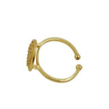 Golden Circular Adjustable Ring for Women with AD & Ruby Stone | Miraya Creations