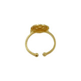 Golden Circular Adjustable Ring for Women with AD & Ruby Stone | Miraya Creations