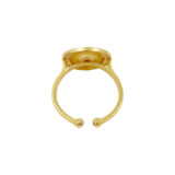 Golden Circular Adjustable Ring for Women with AD & Ruby Stone | Miraya Creations