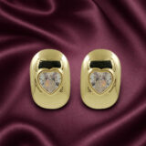 Anti Tarnish Gold Heart Stud Earrings | Miraya Creations