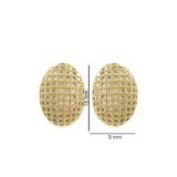 Gold oval crystal stud earrings