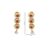 Ruby pearl floral necklace set with matching earrings for women