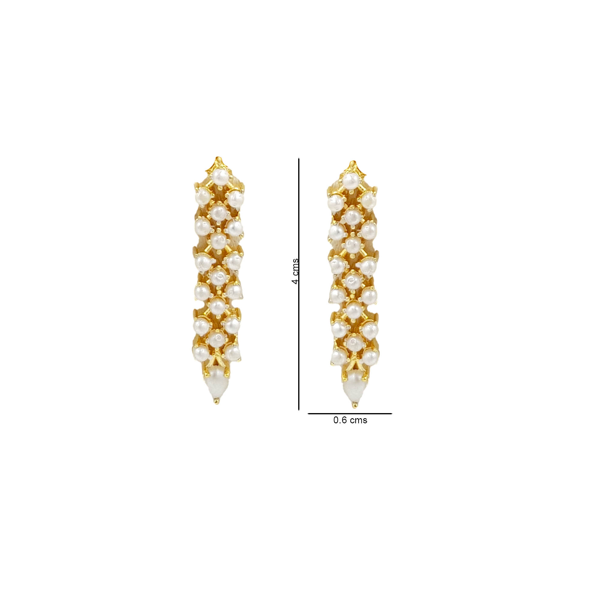 White pearl drop necklace set with matching earrings for women