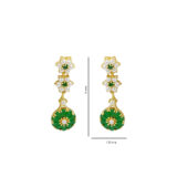 Emerald green pearl teardrop necklace set with matching earrings for women