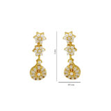 Ivory pearl teardrop necklace set with matching floral drop earrings for women