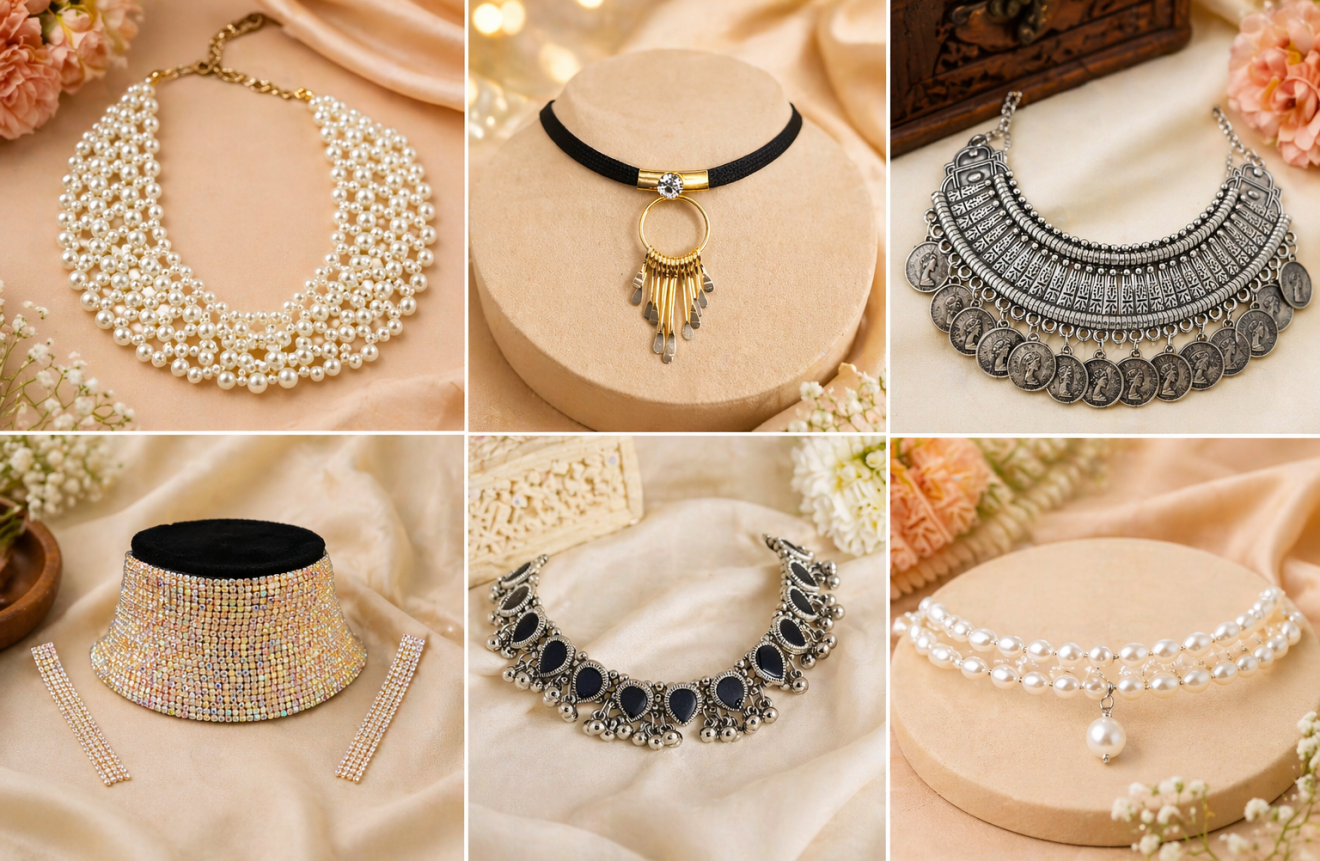 choker necklaces for women ethnic ,oxidised styles