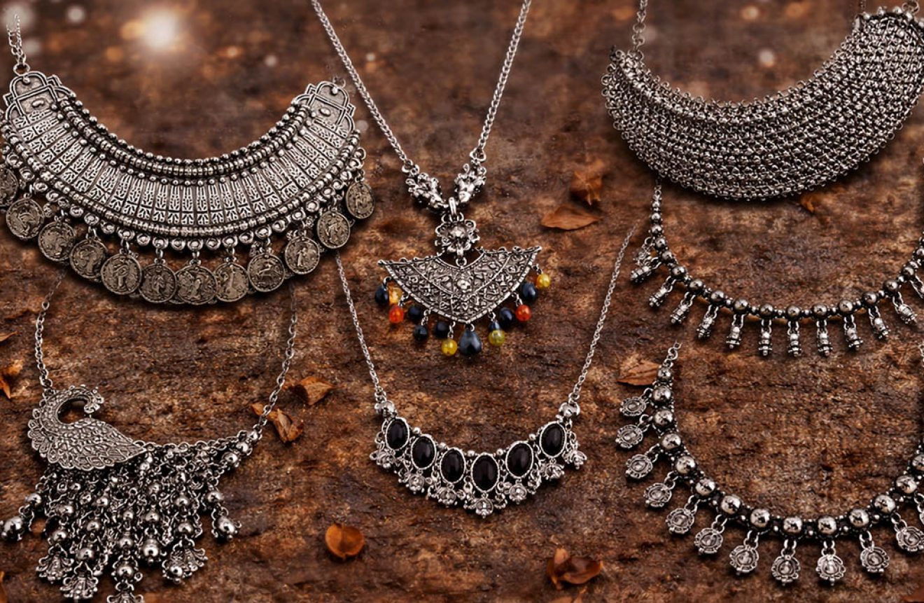 Oxidized necklace for women